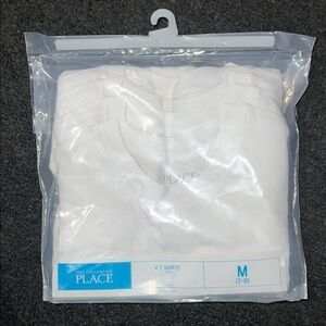 The Children's Place Classic White T-Shirts Pack. (4 T-Shirts). Boys Medium